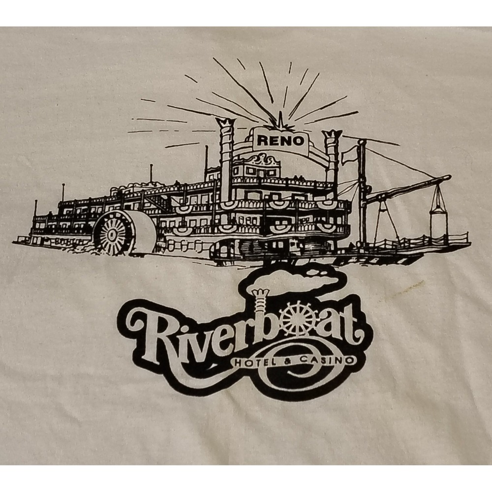 Vintage 90's Riverboat Hotel Casino Reno Nevada T-Shirt Screen Stars Large MM